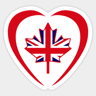 British Canadian Multinational Patriot Flag Series (Heart) Sticker